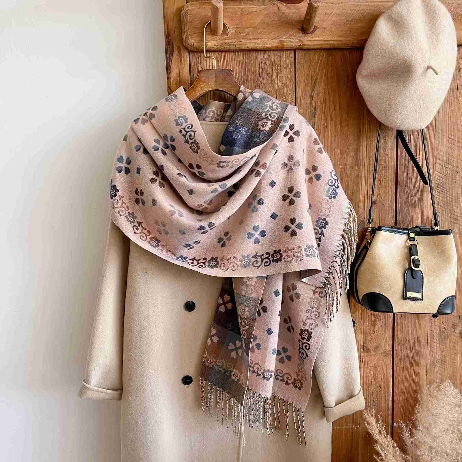 2025 Brands Ethnic Style Two-Sided Scarf Cashmere Soft Warm Long Fringe Pashmina Shawl Winter Coldproof Windproof Blanket Scarf Y251211