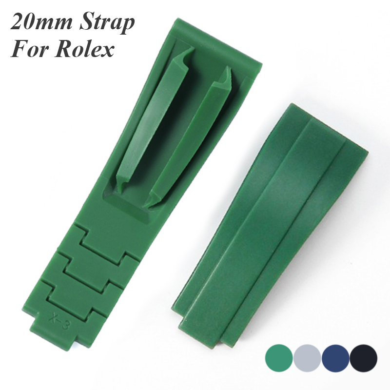 20mm Rubber Watch Strap for Rolex GMT Daytona Submariner Diver Silicone Replacement Watch Band for Water Ghost Bracelet Belt