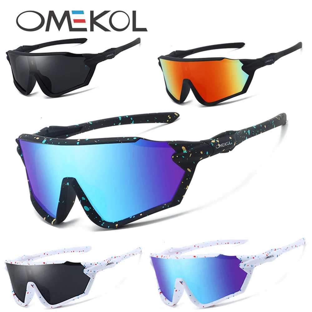 OMEKOL Brand New Cycling Sunglasses Men Women Sun Glasses Fishing Eyewear UV400 Hiking Baseball Softball Outdoor Sport Goggles G251212