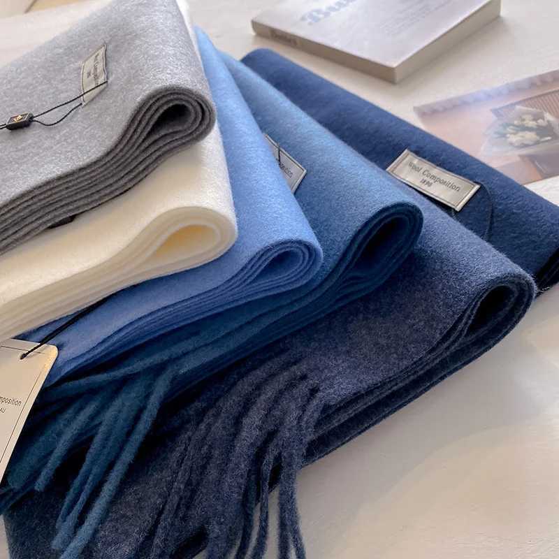 2025 Winter Wool Scarf For Women Long Warm Cashmere Scarves Hijab Solid Lady Shawl Wrap Female Pashmina Bandana Head Scarfs New Y251211