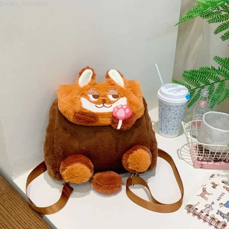 Disney Authentic JapaneseGirls Backpack Cute Cartoon Plush Casual Versatile Zootopia Madness Judith Nick Laptop Backpack Unisex H251212