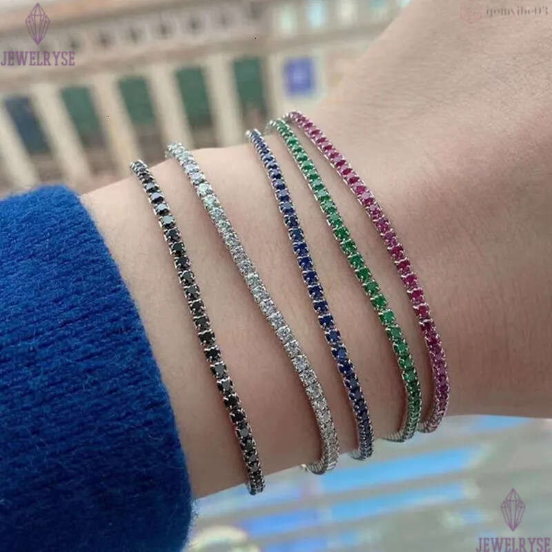 2mm diamond tennis bracelet designer woman 925 sterling silver chain white green black zirconia charm gold bracelets womens luury jewelry mother frien