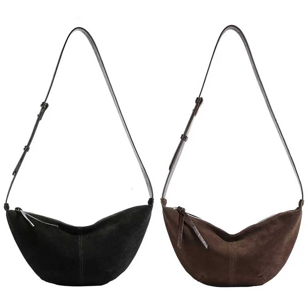 Crescent Bag for Wen Men Adjustable Strap Crossbody Bag Suede Mti-pocket Hobo Sling Bag Dumpling Bag for Work Travel Y251211
