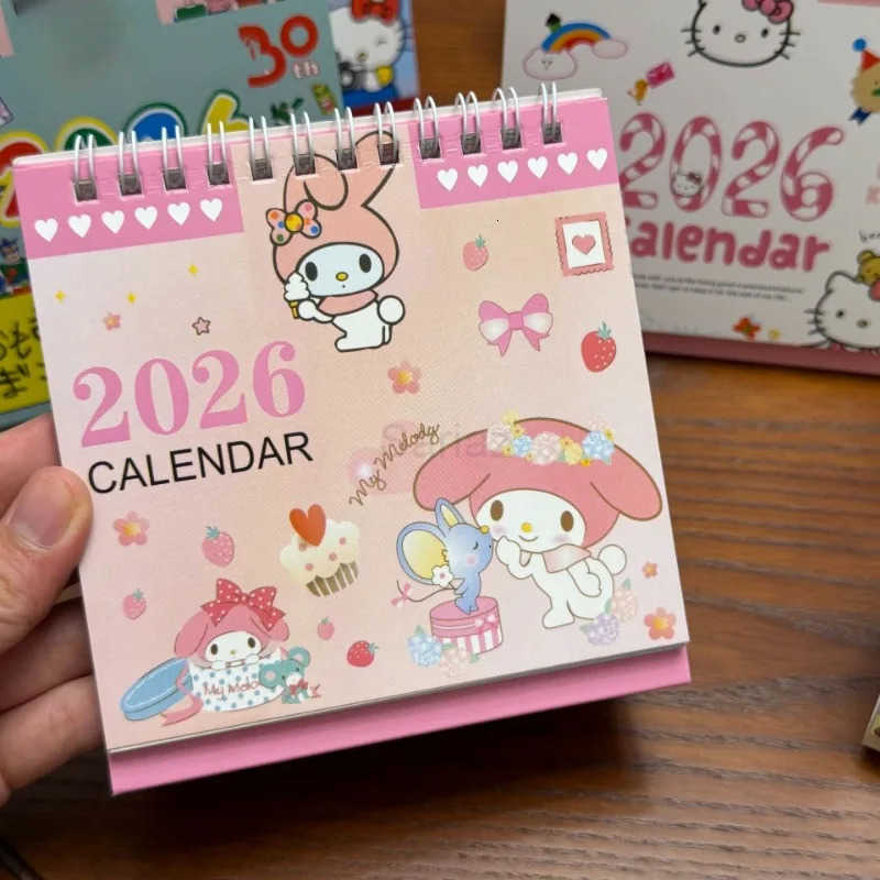 Sanrio 2026 Hello Kitty Mini Calendar Small Desk Calendar Creative Office School Supplies Accessories Cute Student Notepad Stationery H251212