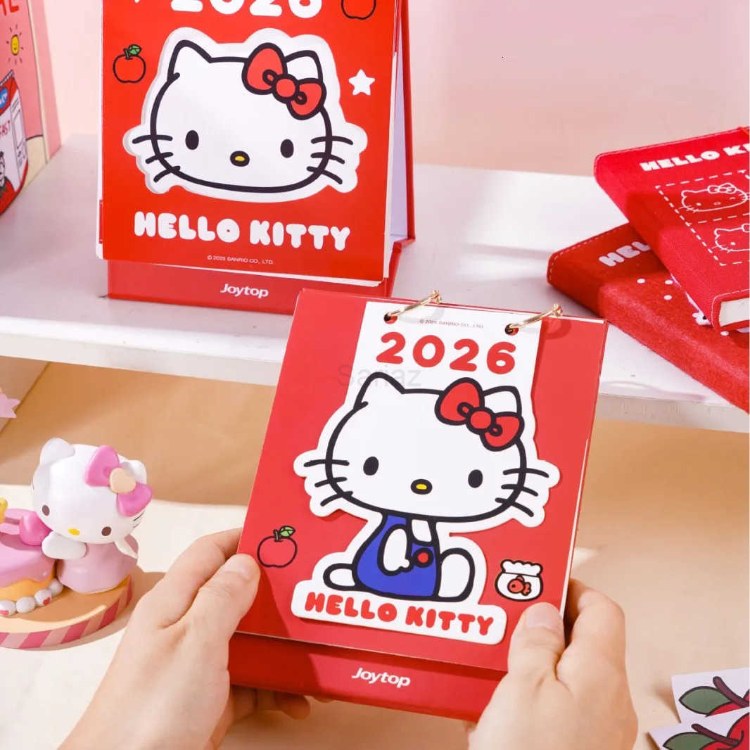 Sanrio 2026 New Style Hello Kitty Cute Series Small Calendar Cartoon Kitty Cat Student Memo Office Desktop Vertical Calendar H251212