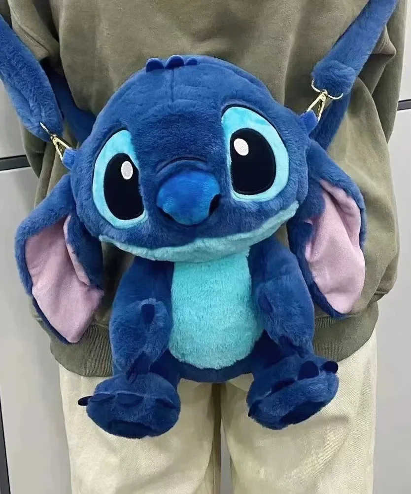 Disney Stitch Plush Backpack Cartoon Cute Doll Crossbody Handbag Kawaii Large Storage Couple Christmas Gift Anime Accessories H251212