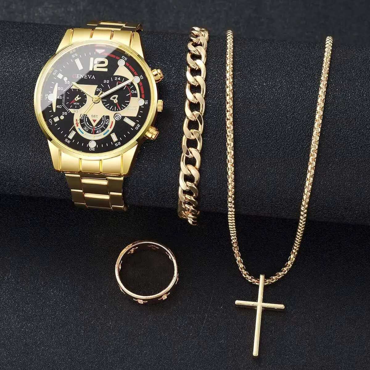 8 Pcs/set Mens Fashion Quartz Watches Luxury Business Watch for Men Jewelry Set Watch Mens Watch Without Box Y251212