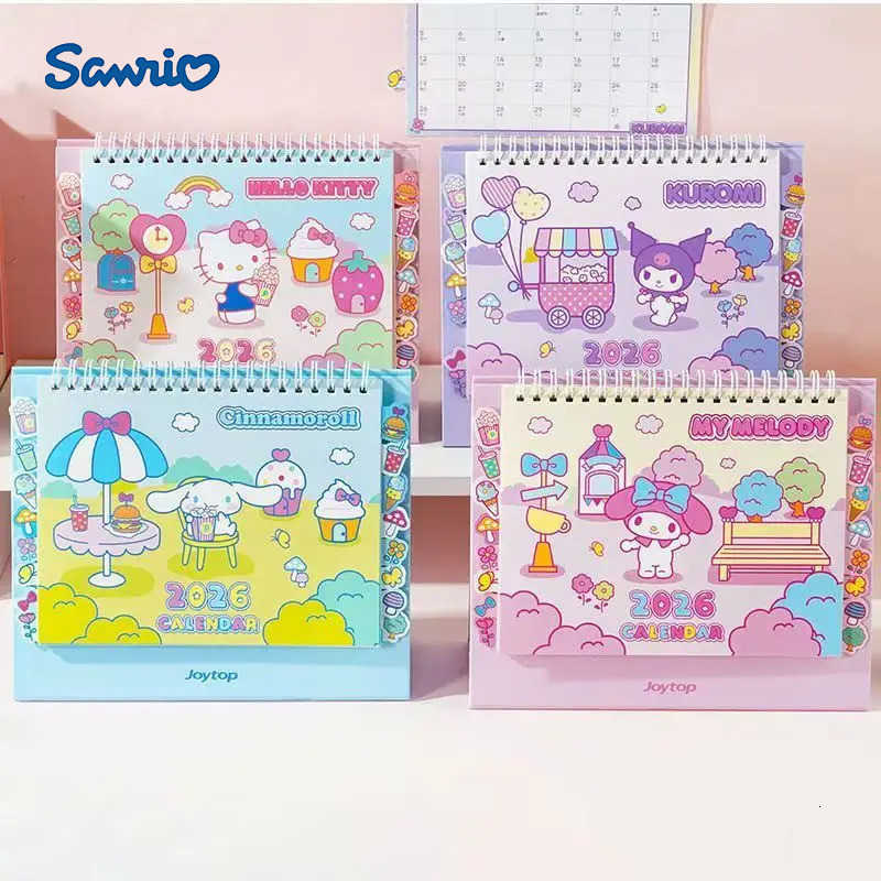 Sanrio 2026 New Hello Kitty KUROMI Cinnamonroll MELODY Cute Series Small Calendar Student Memo Office Desktop Vertical Calendar H251212
