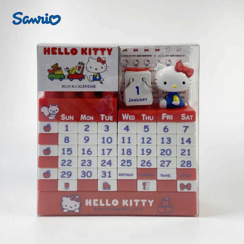 Sanrio 2025 New Year Hello Kitty Desk Calendar Cartoon Anime Action Figures Available Every Year Not Overdue ChildrenS Gift New H251212