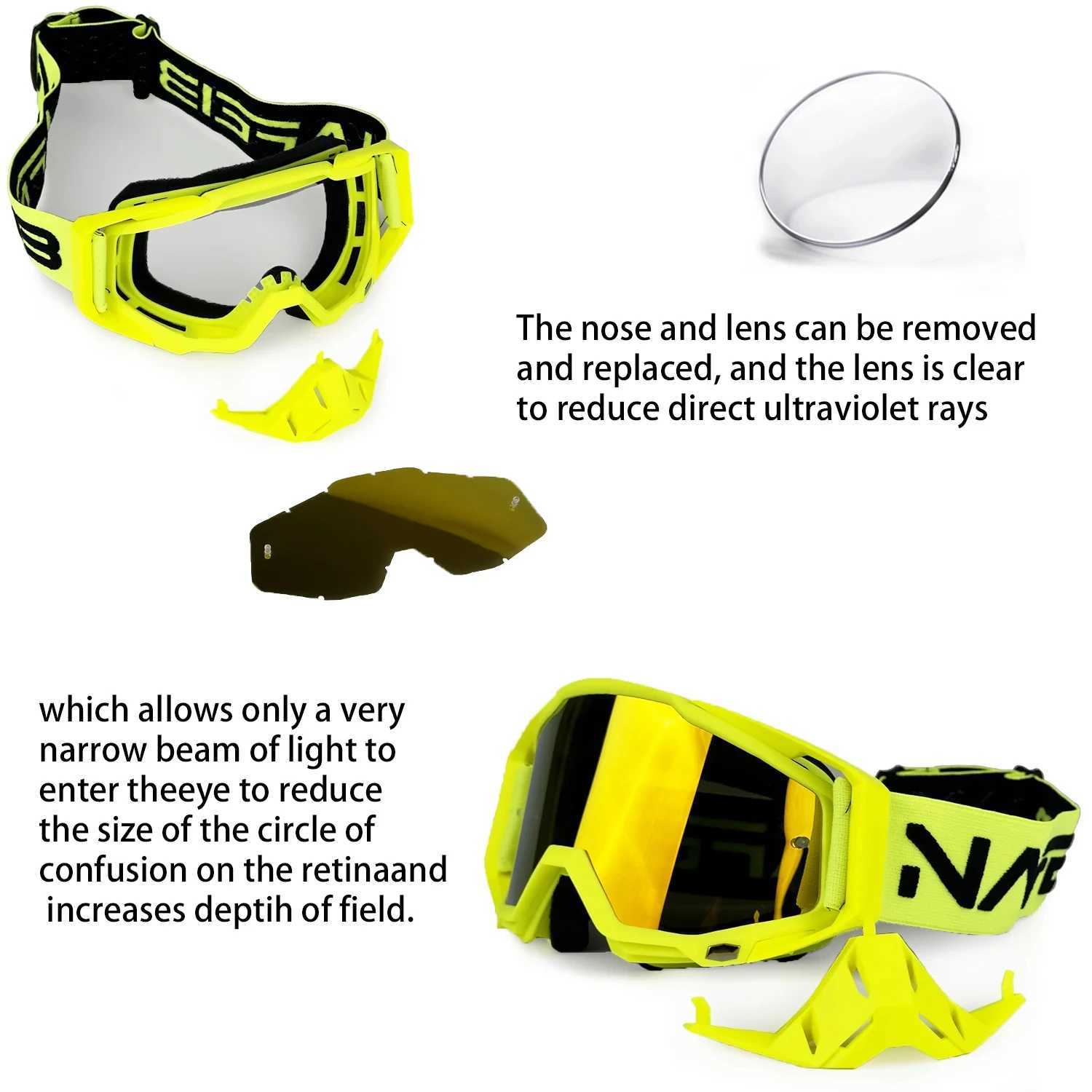 NAFEIB Motocross Glasses Motorcycle Sunglasses Man MTB ATV Mask Windproof Protection Skiing Cycling Racing Off-Road Goggles G251212