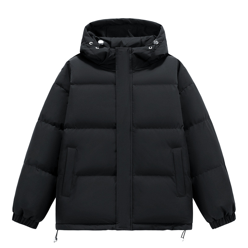 2025 New Men's Down Cotton Coat: Winter Loose Warm Couple Style Hong Kong Fashion Thickened Hooded Puffer Jacket