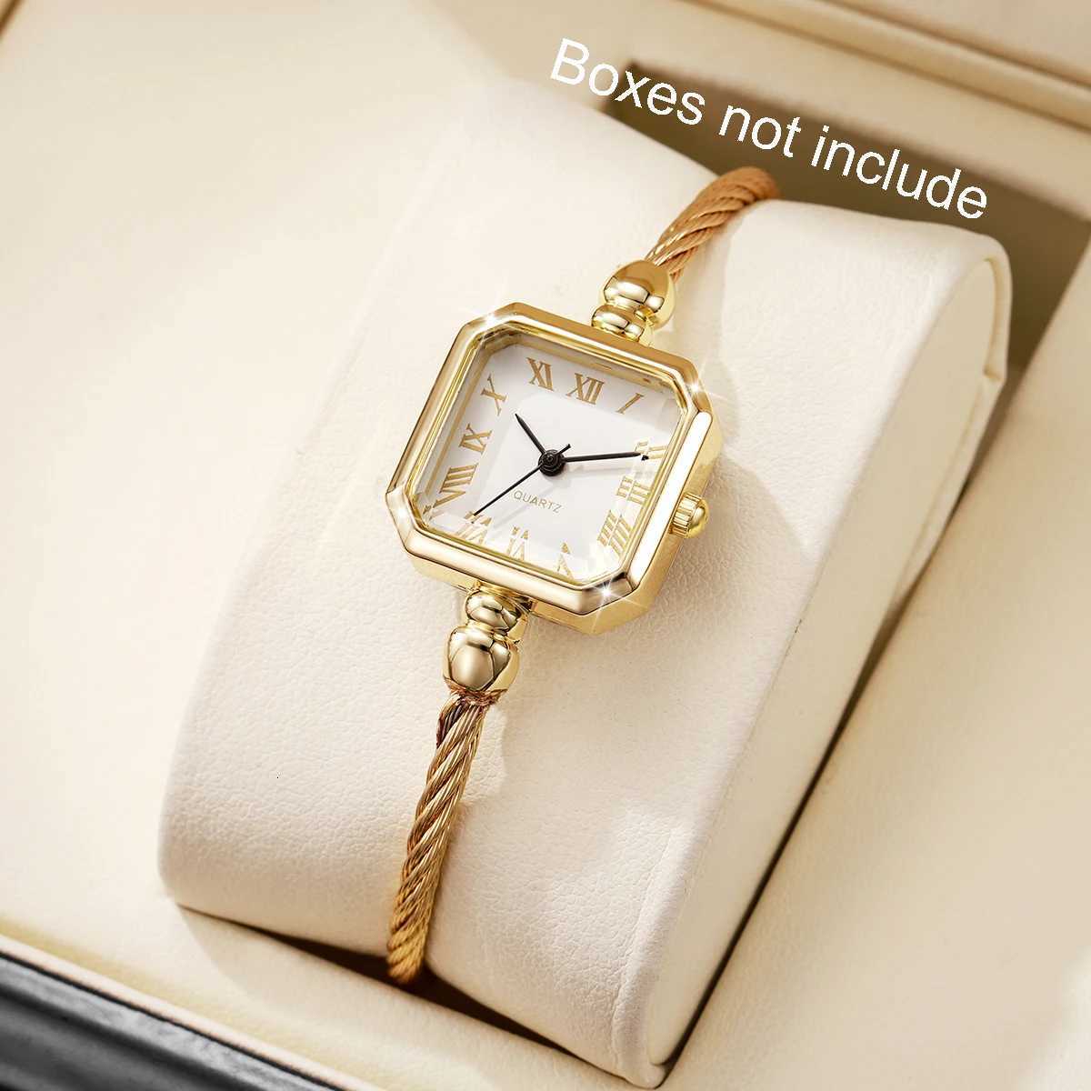 1/4PCS Fashion Square Roma Dial Women Quartz Watch Elegant Bracelet Strap Wristwatch Reloj Mujer Girls Clock Gift Without Box Y251212