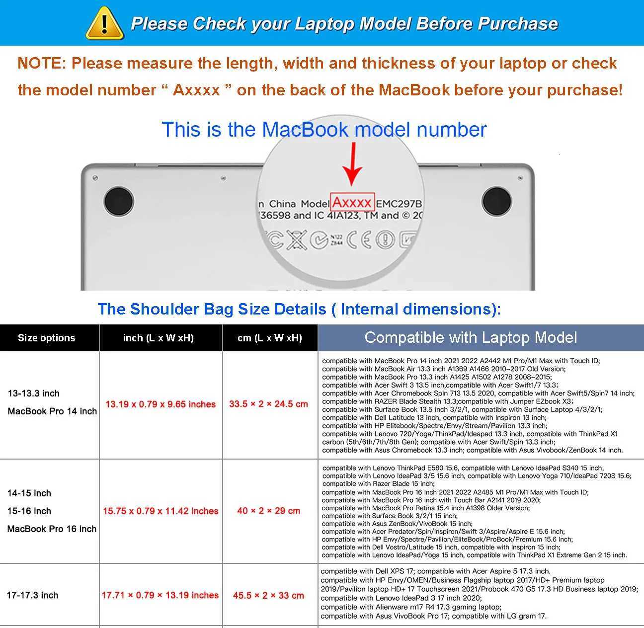 Laptop Shoulder Bag 133 14 15 16 173 inch Notebook Sleeve Case for MacBook Air Pro Dell Asus HP Portable Handbag for Men WomenT251212