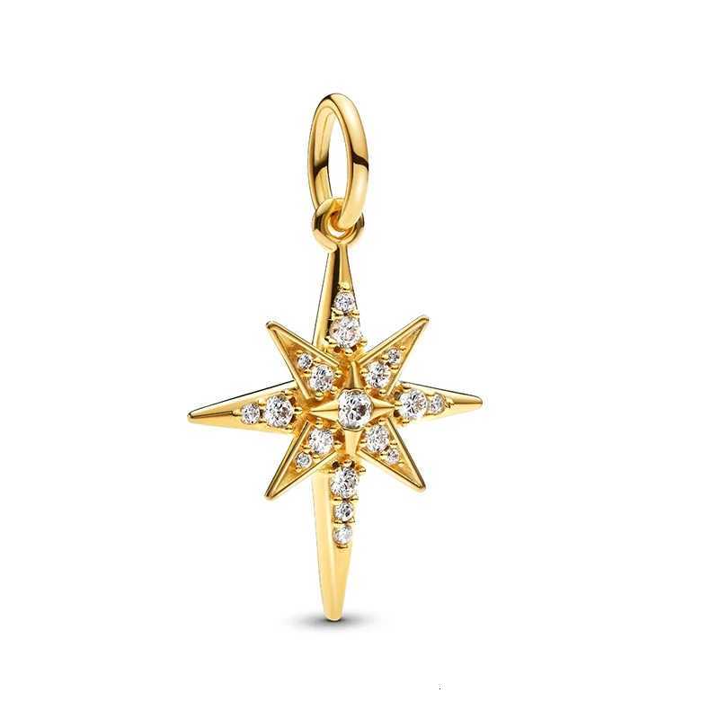 DIY Jewelry Gifts Sparkling Gold North Star Letter Infinity Knot Rose in Blo Charm Beads Fit 925 Sier Bracelet Y251212