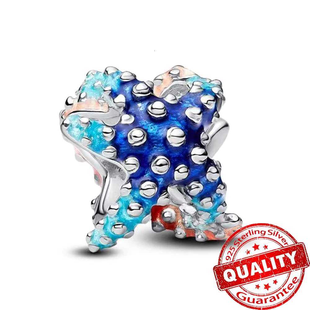 925 Sterling Sier Gold Shell Beads Jellyfish Seahorse Dangle Charm Fit Snake Bracelet Boutique Necklace Beach Party Gift Y251212