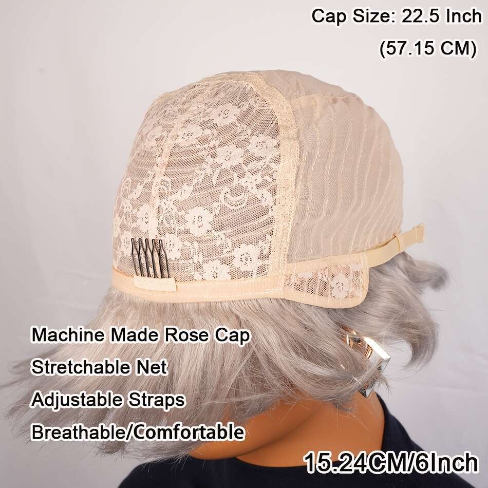 Brazilian Human Hair Wig Women - Short Pixie Cut, 6.0Inch, 150% Density, Straight Hair, Grey Color, Natural Look, Ideal Daily Wea, Light Colored You C