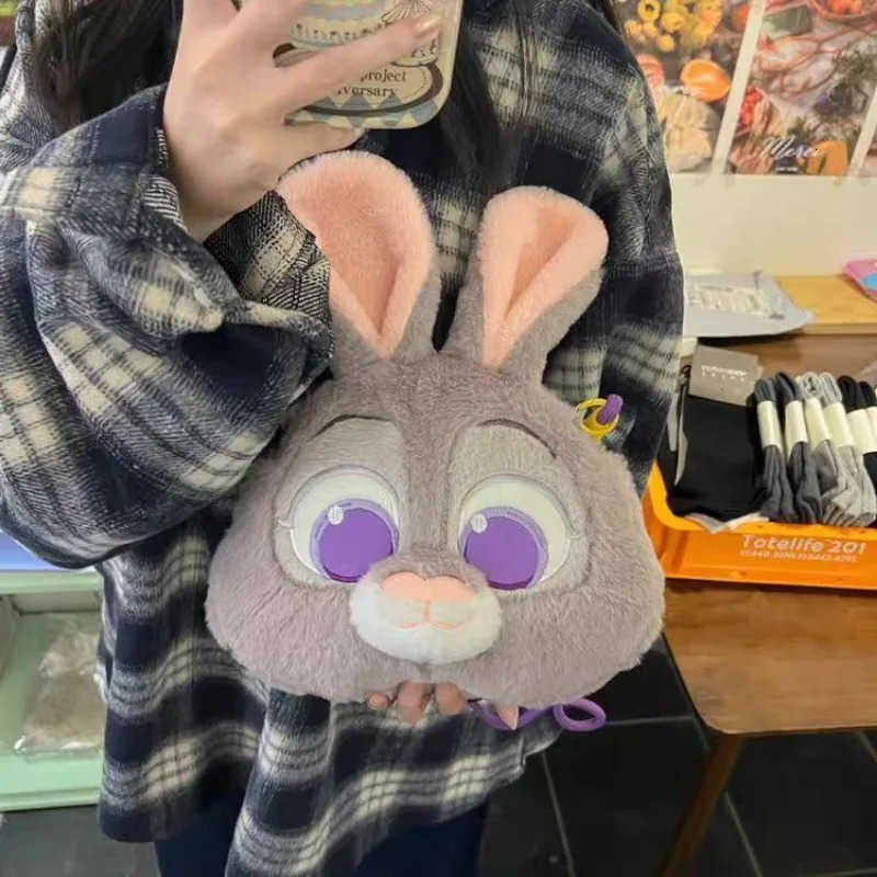 Disney Kawaii Zootopia Cartoon Crossbody Bag Judy Nick Big Headed Bag Crossbody Plush Bag for Cosplay Costumes Accessories Gift H251212