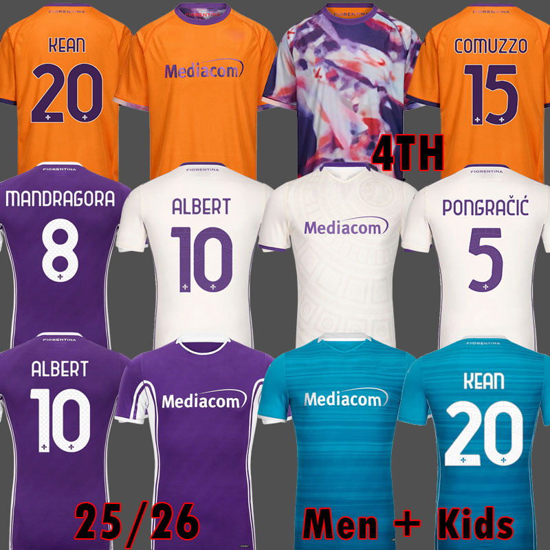 2025 2026 FIORENTINAS soccer jerseys KEAN DODO COMUZZO MANDRAGORA 25 26 Third Fiorentinaes FOURTH Shirts FAGIOLI PICCOLI RANIERI 4th Men Kids maillot