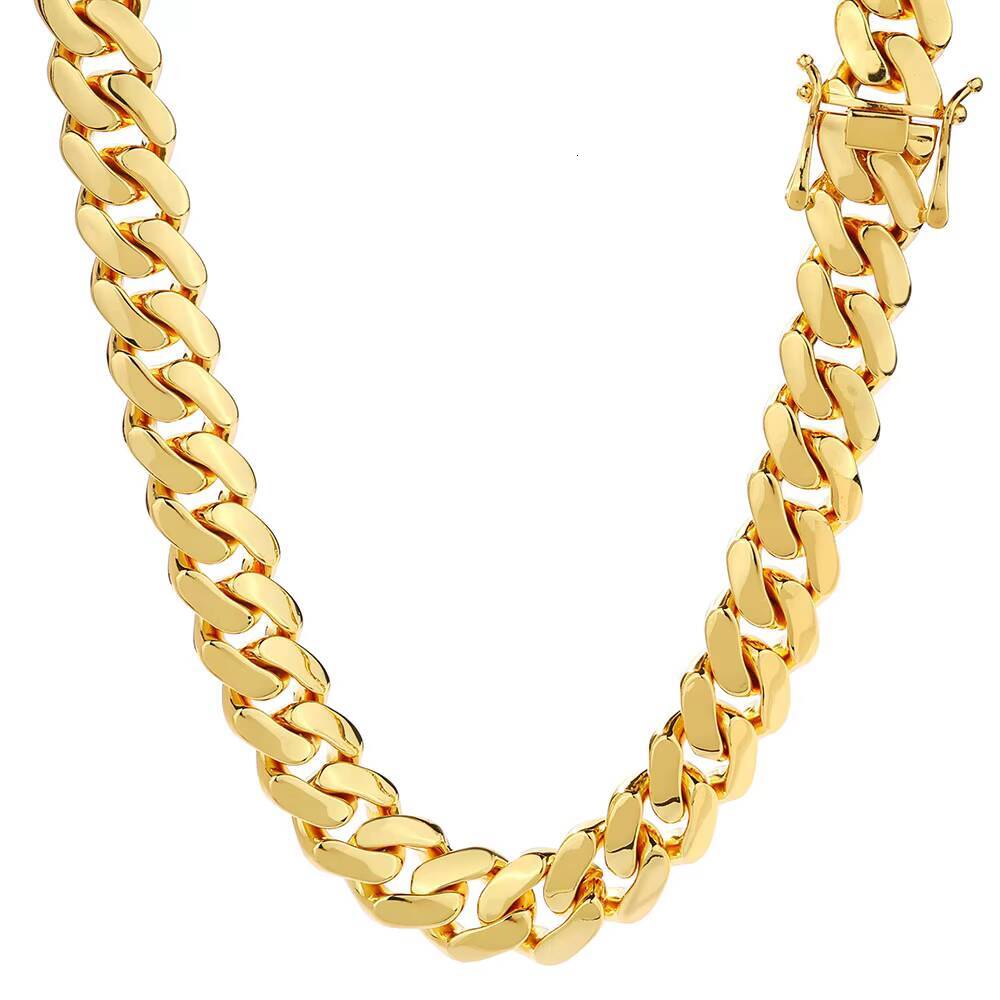 NUOYA High Polished Cuban Chain for Men Women 18K Gold Plated 20mm Cuban Link Chain Necklace Hip Hop Jewelry Wholesale