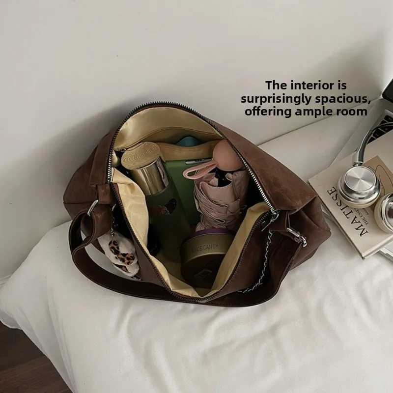 Leopard Print Cmuting Crossbody Bag French Lazy Style Large Capacity Shoder Bag for Wen Texture and Versatile Storage Bags Y251211