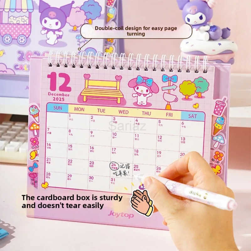 Sanrio Hello Kitty 2026 Calendar Office School Supplies Desk Calendar Monthly Planner Desk Accessories Decor Record Office Stationery H251212