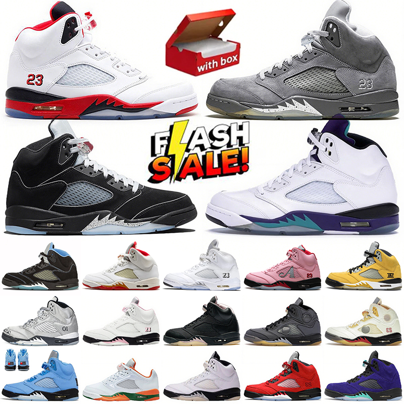 OG 5s Designer Shoes With Box 5 Basketball Shoes Wolf Grey Fire Red Black Metallic Reimagined Grape For Men Women Outdoor Sports Sneakers Jogging Mens Trainers DHgate