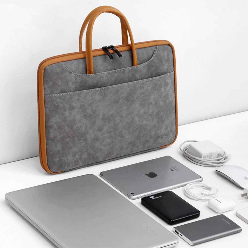 Laptop Bag 133/14 InchLeather fabric Sleeve Cover for Macbook Air 13 M1/M2 MacBook Pro 13/14 135Surface Laptop 3/4T251212