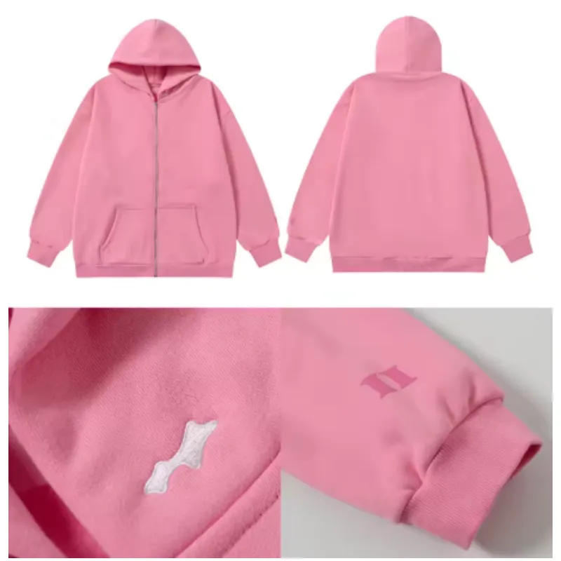 Men's Hoodies Ly Arrived Skylrk Hoodie Autumn Casual Embroidery Fleece Hooded Sweatshirt Solid Colors Simple Fashionable Cardigan Zipper Pullover