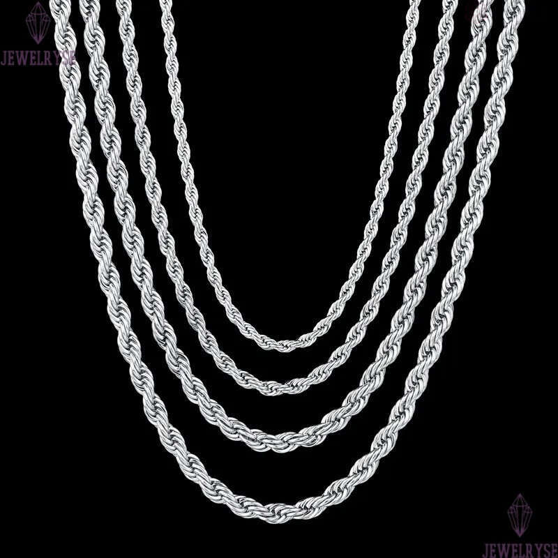 Hiphop Cool designer necklace For Women mens necklace Chains Twisted Rope Stainless Steel Gold Silver Black South American Necklaces Chain Choker Punk