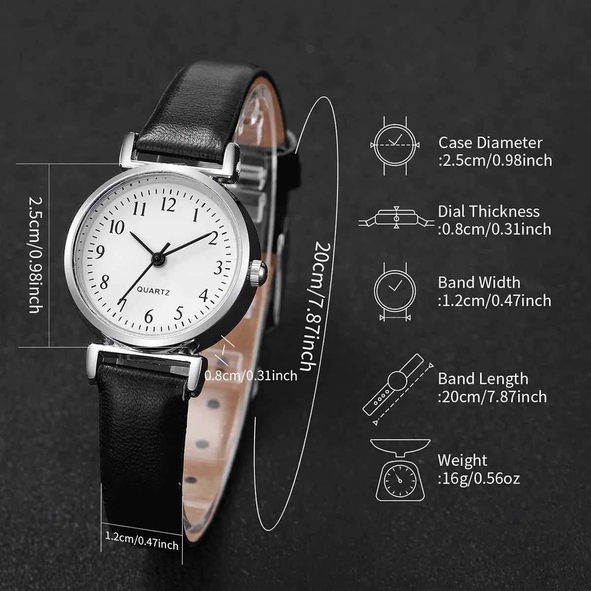 4PCS Fashion Women Leather Strap Quartz Watches Casual Arabic Dial Watch Heart Bracelet Set Reloj Mujer Without Box Y251212