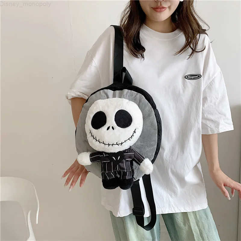 Disney Jack Skellington Plush Backpack The Nightmare Before Christmas Anime Figure Bags Halloween Costume H251212