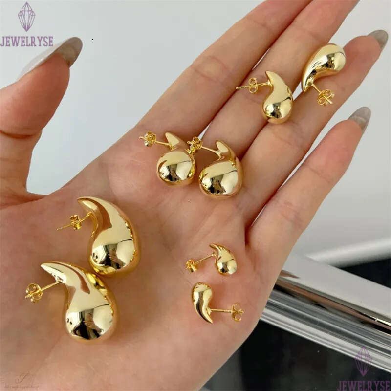luxury 18k gold earrings designer for women 12mm 18mm 23mm 30mm 925 sterling silver water drop fashion womens gilrs back stud earring jewelry woman fr