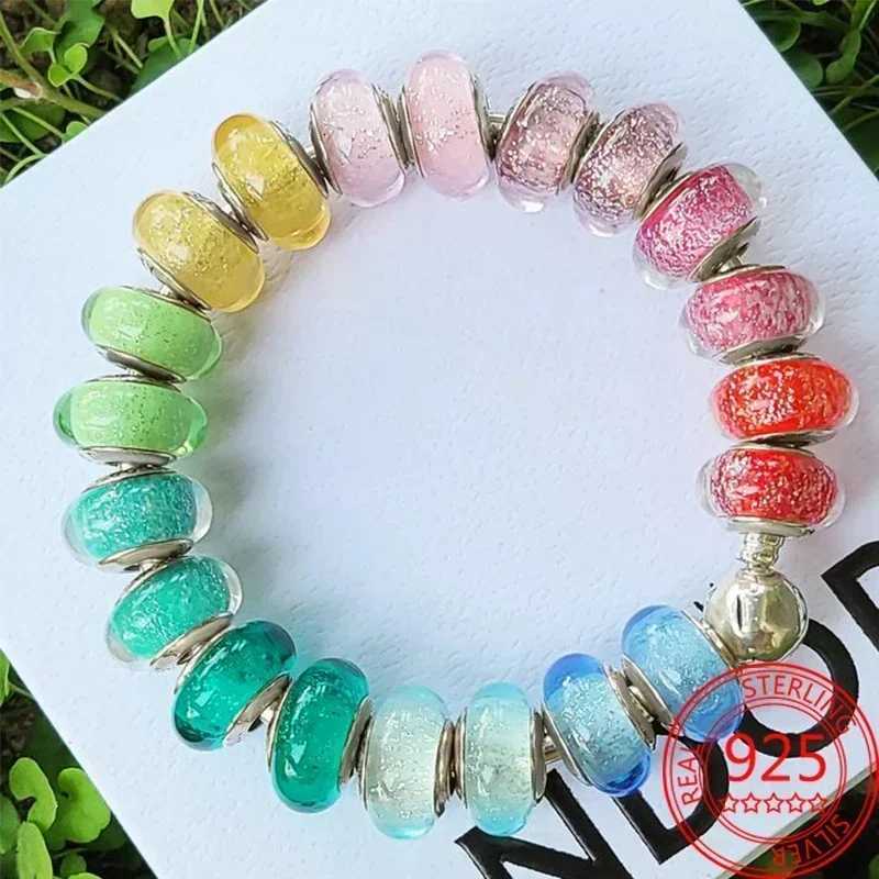 2025classic 925 Sterling Sier Colo wer Cosmic Murano Charms Beads Fit DIY Bracelet Wen Jewelry Gift Y251212