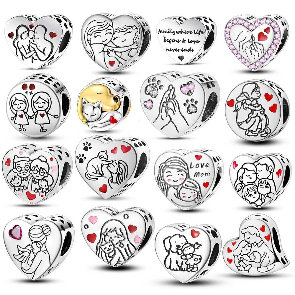 925 Sterling Sier Charms Mother Family Sister Beads Fit Bracelet DIY Wan Jewelry Gift Y251212