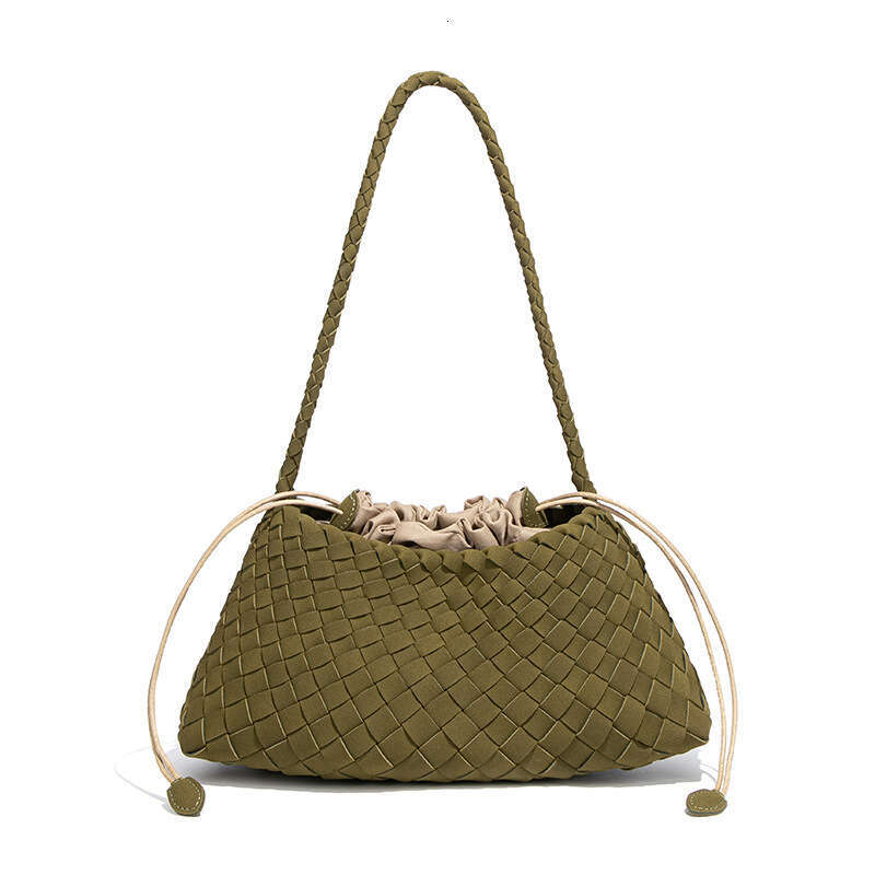 Designer dragon diffusion woven top layer cowhide hot womens french basket handmade leather tote bag shoulder 240723