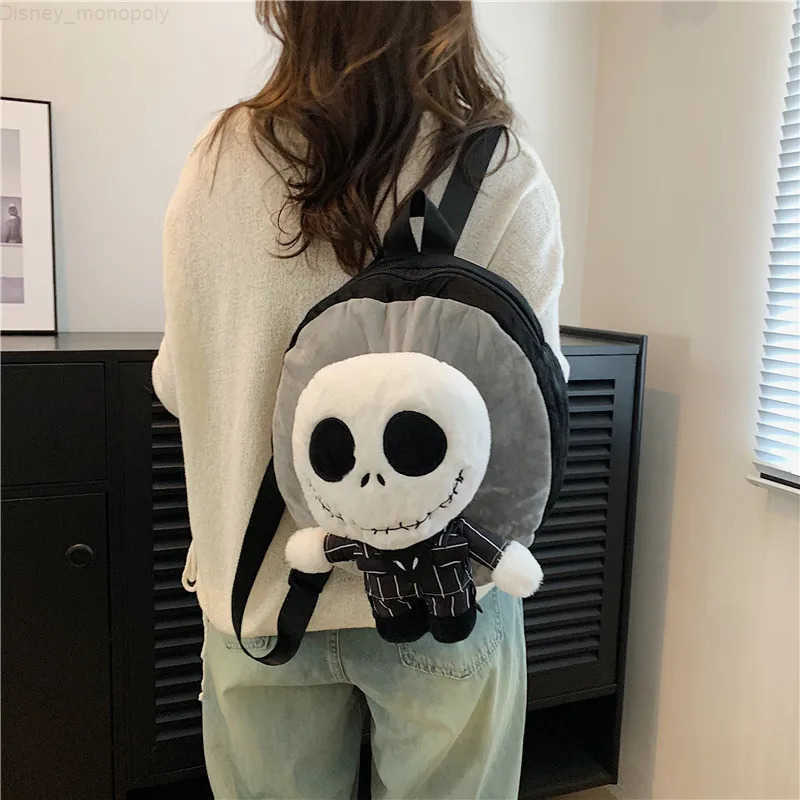 Disney Jack Skellington Plush Backpack The Nightmare Before Christmas Anime Figure Bags Halloween Costume H251212