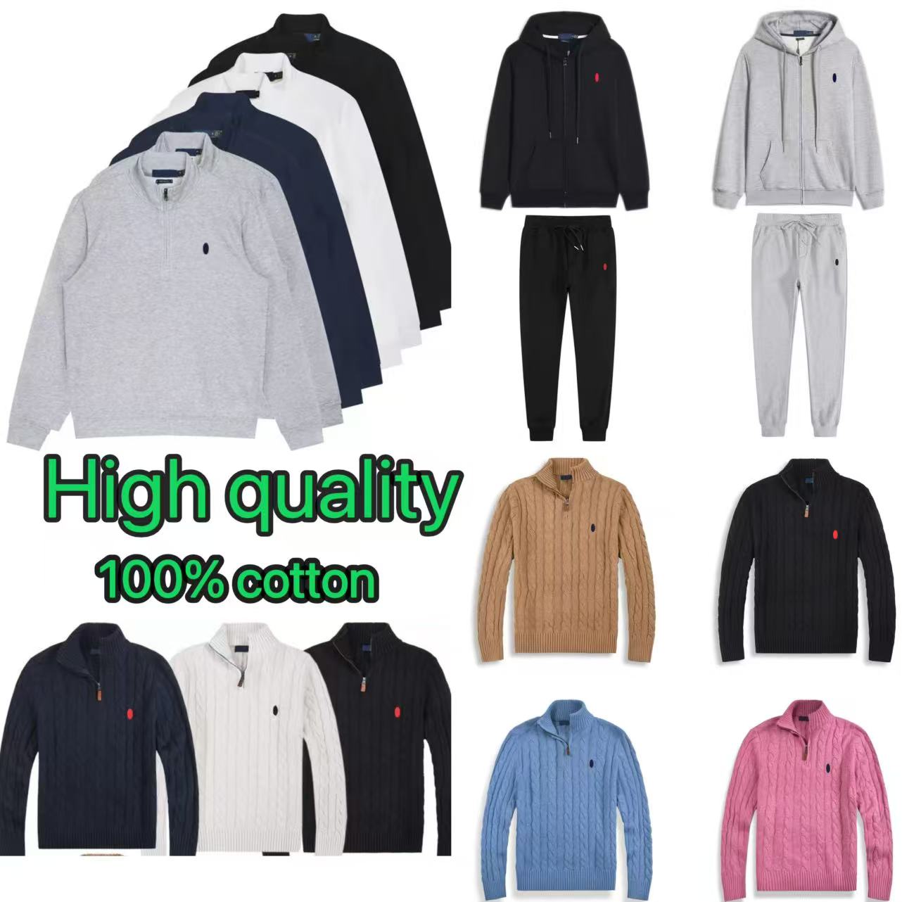 mens hoodie designer sweater men quarter zip tracksuit sweatpants pullover hoodies men designer zip up hoodie jacket tracksuit hoodie