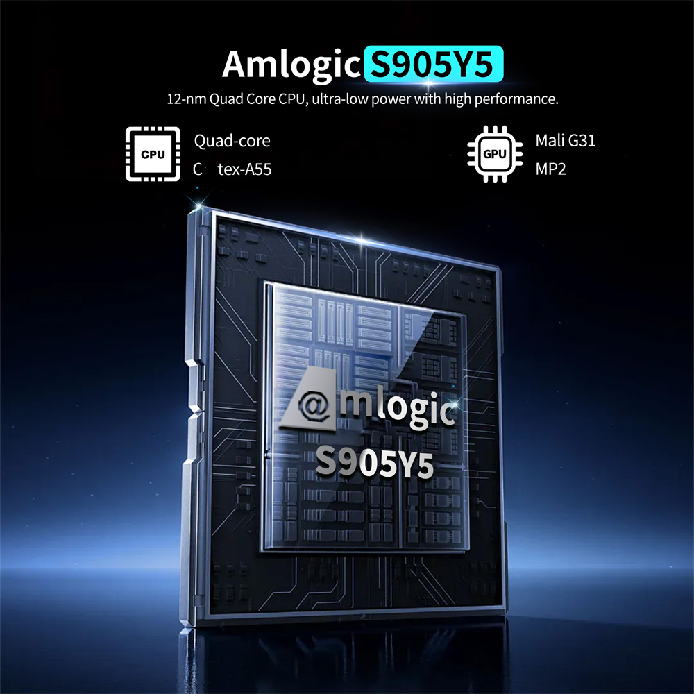 X96 NEX Amlogic S905Y5 4K HDR10+ Resolution Android 14 Voice Control 4G 32GB Set Top Box WiFi 6 100M LAN BT5.x