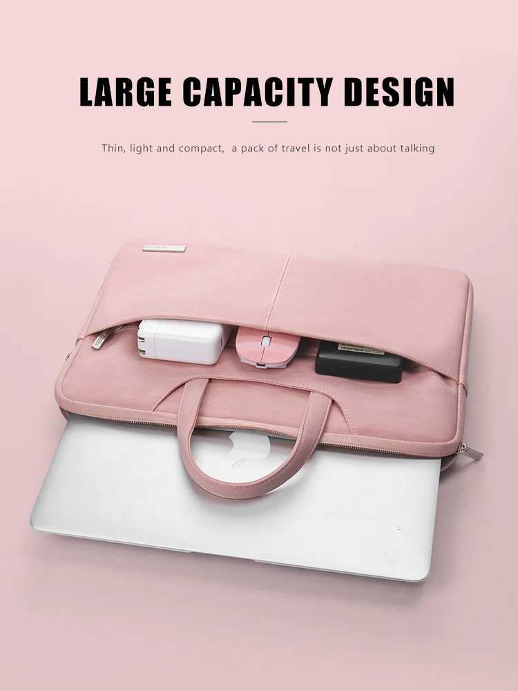 PU Leather women Laptop Bag Notebook Case Carrying Briefcase for Macbook Air 133 14 156 inch men Handbags shoulder sleeve BagT251212