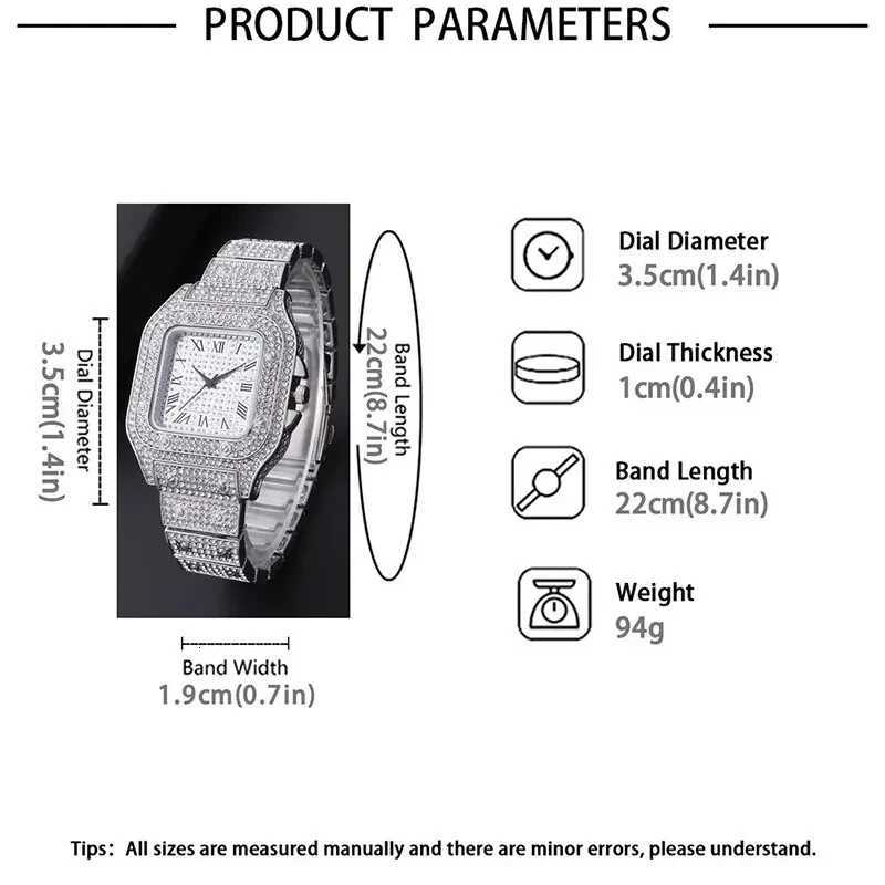 Luxury Diamond Men Women Watches Gold Watch Ladies Wrist Watch Luxury Rhinestone Unisex Bracelet Watches Female Clock 2024 New Y251212