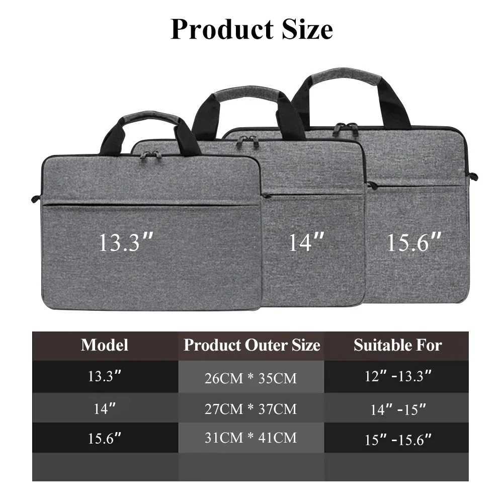 Laptop Bags Carrying Case for 13-15 inch Laptop and Tablet Shoulder Strap Durable Water-Repellent Fabric Business Casual SchoolT251212