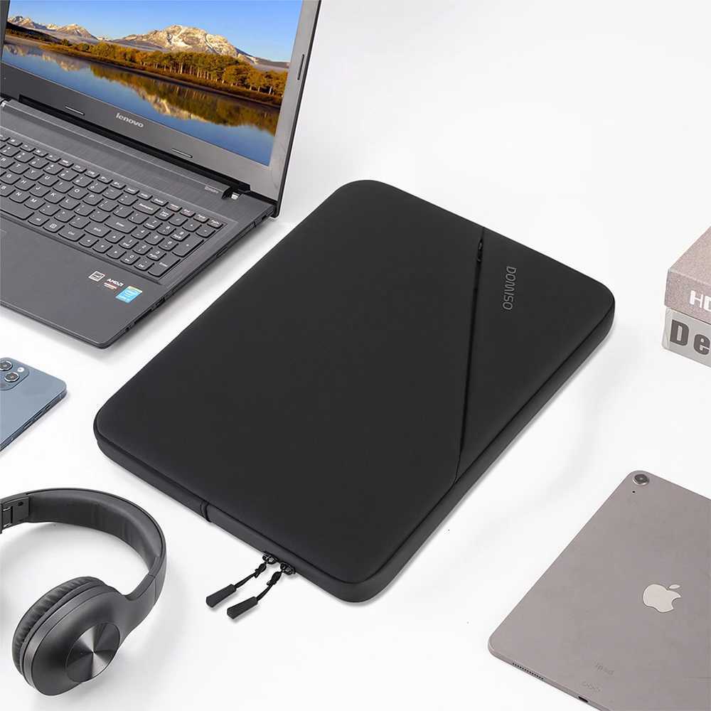 DOMISO 14 156 17 inch Laptop Sleeve Bag Shockproof Protective Carrying Case Water-Resistant Handbag with Accessory PocketT251212