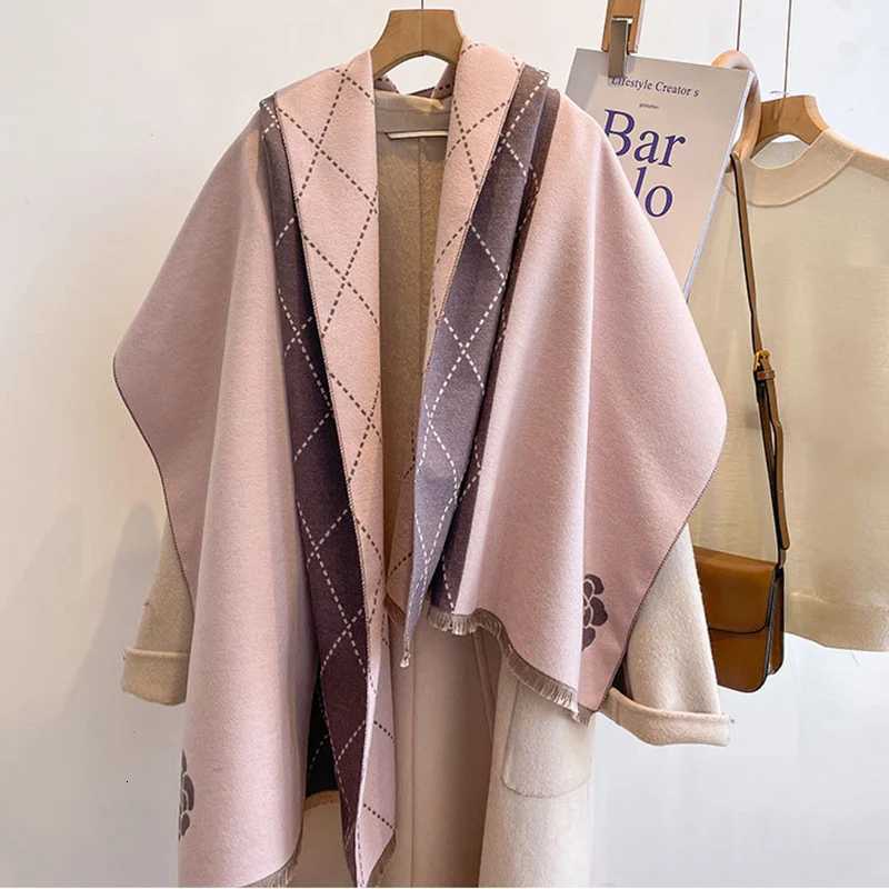 Classic Plaid Shawl for Women Luxury Two Sides Imitation Cashmere Scarf Woman Fashion Flower Soft Warm Neckerchief Mujer Y251211