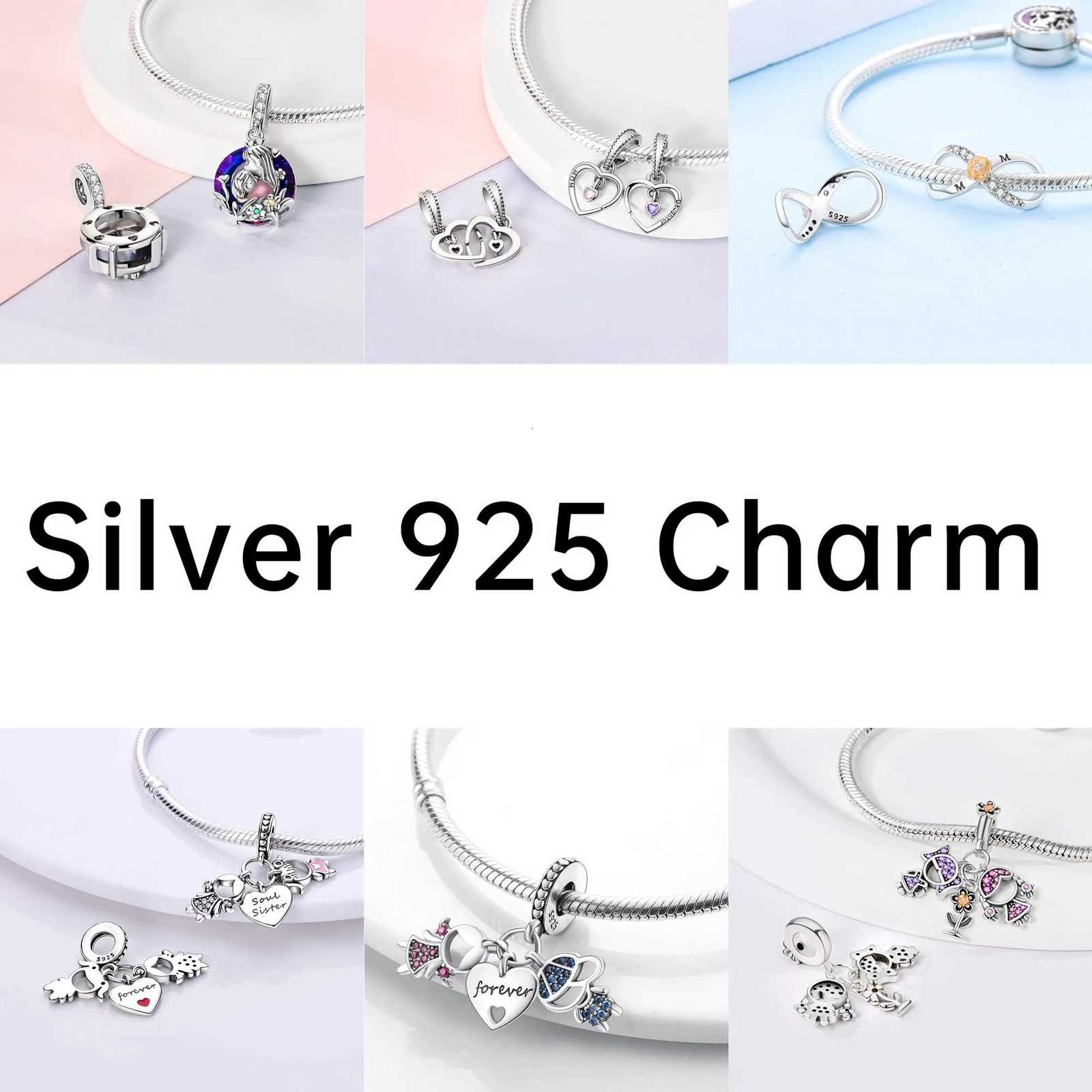 Family Sister Charm 925 Sier Zircon Friendship M Boy Girl Charms Fit Bracelet DIY Jewelry For Wen Gift Y251212