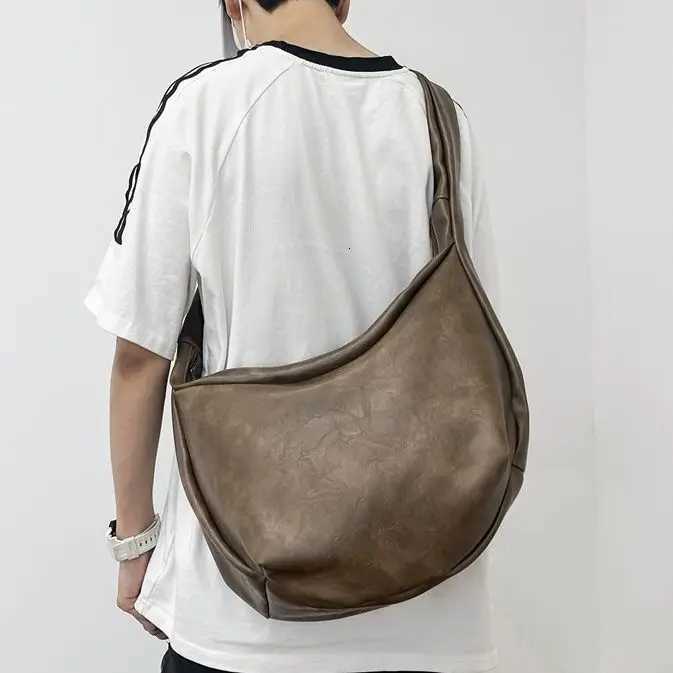Miyaga Crossbody Casual PU Tote Bags Single Shoder Fi Men and Wen Large Capacity Cmuting Bag Y251211