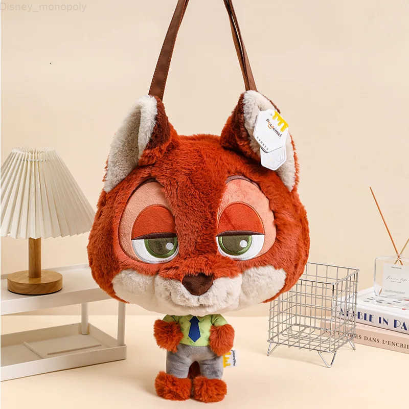 Disney Zootopia Judi Nick Plush Slung Doll Large-Capacity Shoulder Bag Cute Face Toy for Fans Animation Derivative Collectible H251212
