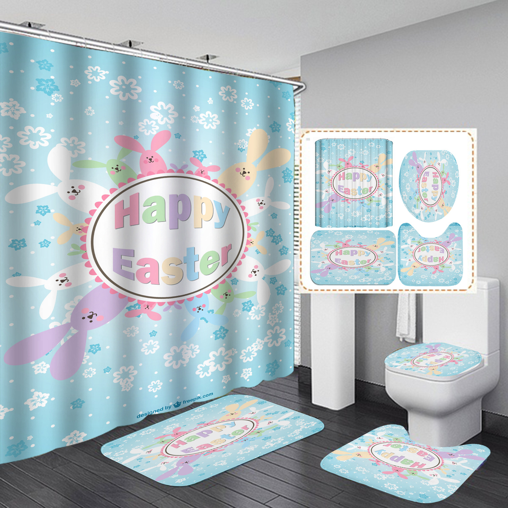 YL-37944 Digital Printed Waterproof Bathroom Composite Shower Curtain - Factory Direct Supply, Wholesale Shower Curtains