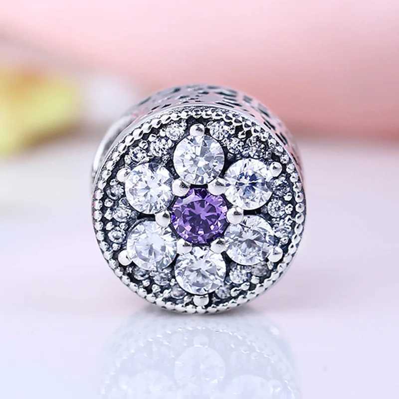 New 925 Sterling Sier Round Snowflake Parachute Star Charm Fit Bracelet Accories Wen Jewelry Y251212