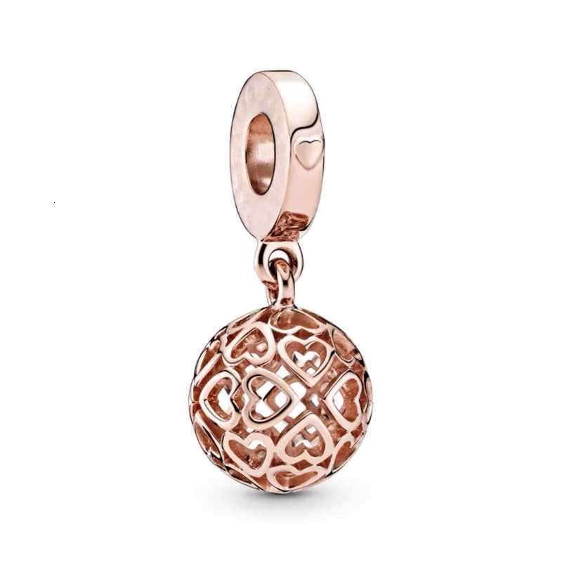 Hot S Sparking Rose Gold Charm Beads Dangle European Fit Sier Bracelet Necklace Beads For Diy Jewelry Wen Gift Y251212