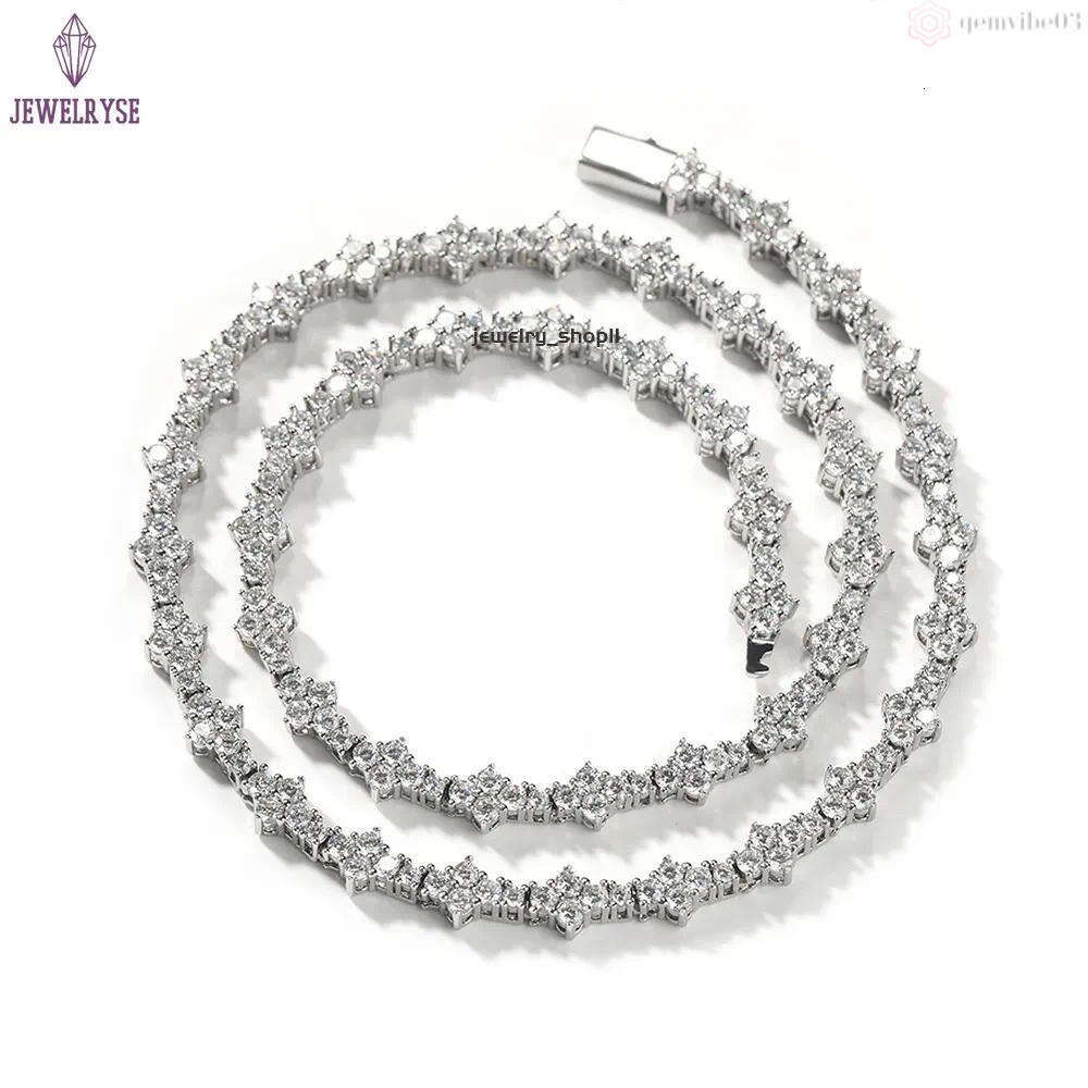 Personalized Tennis Chain Men's Hip Hop Necklace Hiphop Spring Buckle Chain Jewelry GRA moissanite diamond 18k gold sterling silver cuban link ch